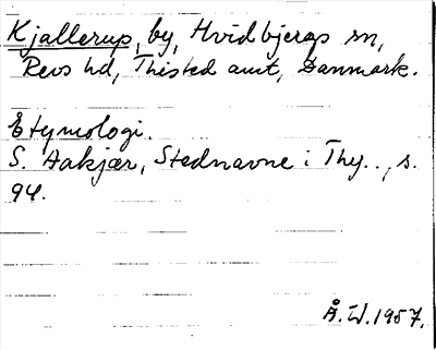 Bild på arkivkortet för arkivposten Kjallerup