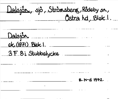 Bild på arkivkortet för arkivposten Dalsjön