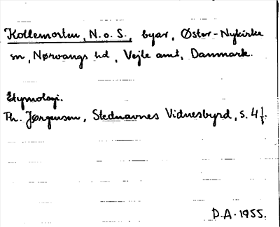 Bild på arkivkortet för arkivposten Kollemorten, N. o. S