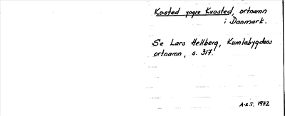 Bild på arkivkortet för arkivposten Kosted yngre Kvosted