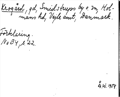 Bild på arkivkortet för arkivposten Krogård
