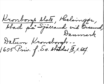 Bild på arkivkortet för arkivposten Kronborgs slott