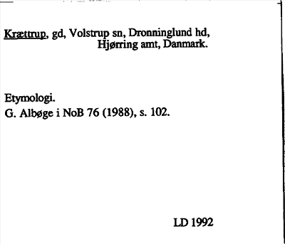 Bild på arkivkortet för arkivposten Krættrup
