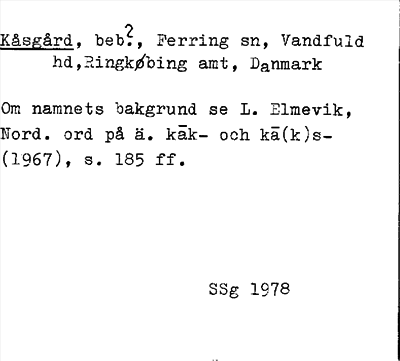 Bild på arkivkortet för arkivposten Kåsgård