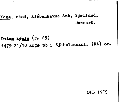 Bild på arkivkortet för arkivposten Köge