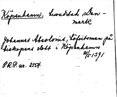 Bild på arkivkortet för arkivposten Köpenhamn