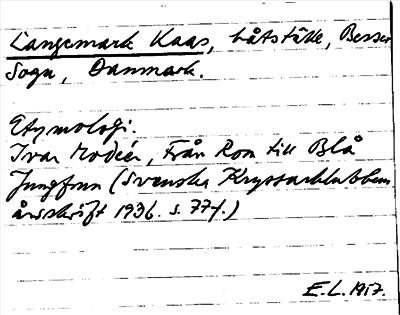 Bild på arkivkortet för arkivposten Langemark Kaas