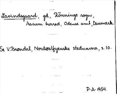 Bild på arkivkortet för arkivposten Lavindsgaard