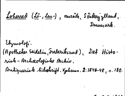 Bild på arkivkortet för arkivposten Loherred, Lö-, Len