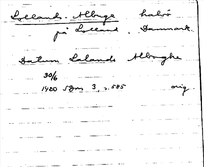 Bild på arkivkortet för arkivposten Lollands-Albuge