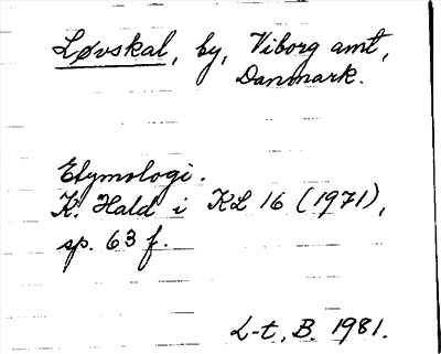 Bild på arkivkortet för arkivposten Løvskal