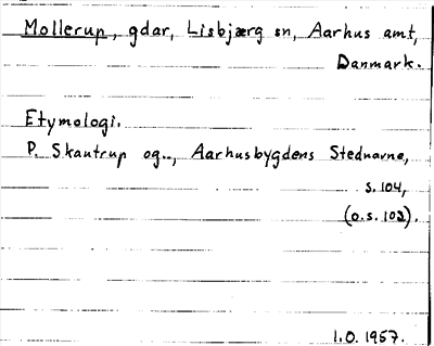 Bild på arkivkortet för arkivposten Mollerup
