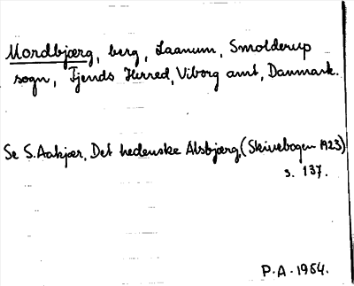 Bild på arkivkortet för arkivposten Mordbjærg