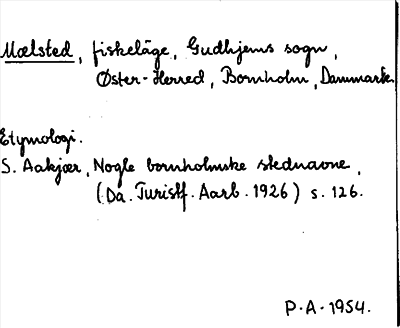 Bild på arkivkortet för arkivposten Mælsted