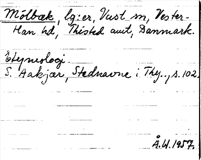 Bild på arkivkortet för arkivposten Mölbæk