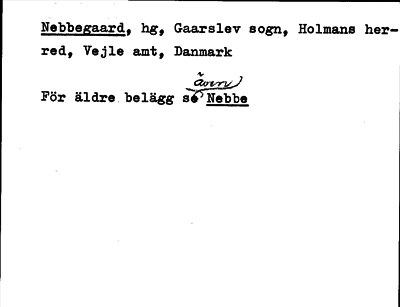 Bild på arkivkortet för arkivposten Nebbegaard