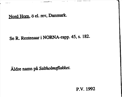 Bild på arkivkortet för arkivposten Nord Horn