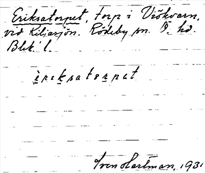 Bild på arkivkortet för arkivposten Eriksatorpet