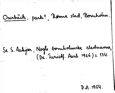 Bild på arkivkortet för arkivposten Onsbäck
