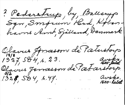 Bild på arkivkortet för arkivposten Pederstrup