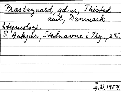 Bild på arkivkortet för arkivposten Præstegaard