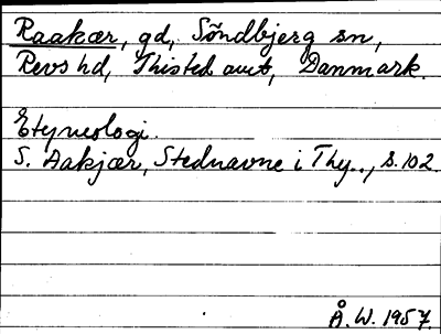 Bild på arkivkortet för arkivposten Raakær