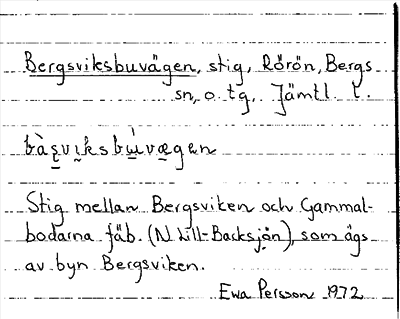 Bild på arkivkortet för arkivposten Bergsviksbuvägen