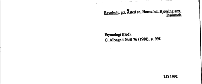 Bild på arkivkortet för arkivposten Ravnholt