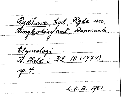Bild på arkivkortet för arkivposten Rydhave