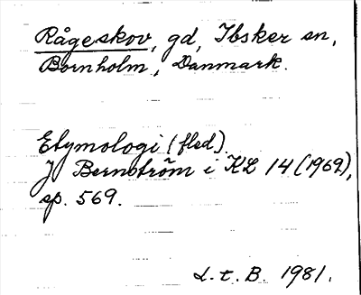 Bild på arkivkortet för arkivposten Rågeskov