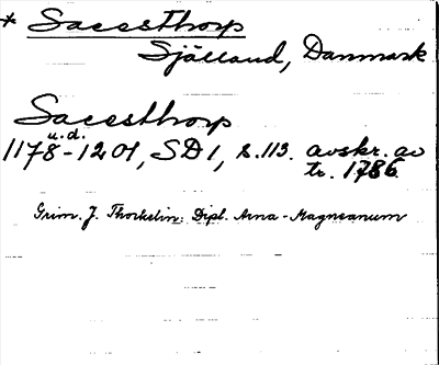 Bild på arkivkortet för arkivposten Sacesthorp