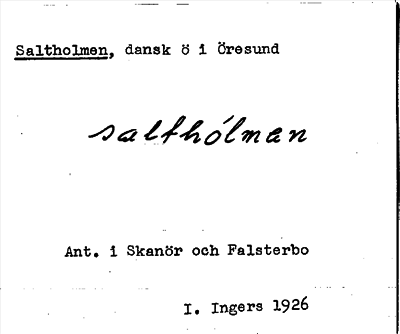 Bild på arkivkortet för arkivposten Saltholmen
