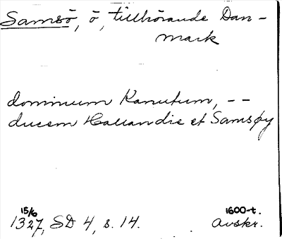 Bild på arkivkortet för arkivposten Samsø
