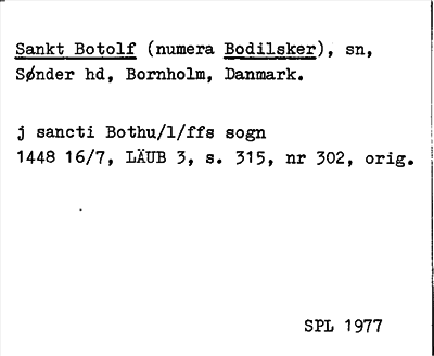Bild på arkivkortet för arkivposten Sankt Botolf numera Bodilsker
