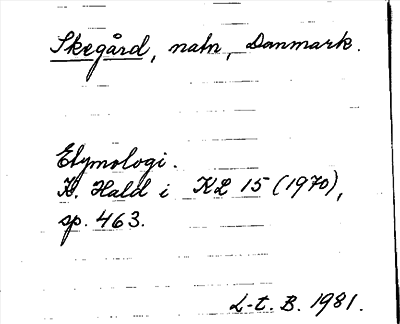 Bild på arkivkortet för arkivposten Skegård