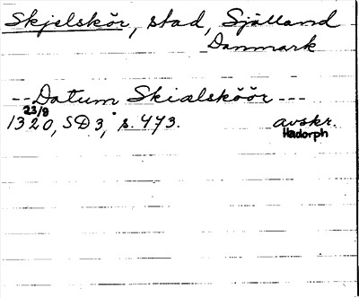 Bild på arkivkortet för arkivposten Skjelskör