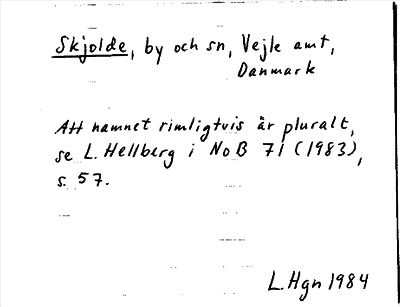 Bild på arkivkortet för arkivposten Skjolde