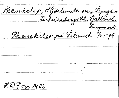 Bild på arkivkortet för arkivposten Skænkelsø