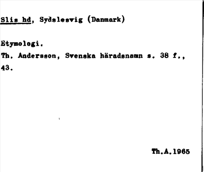 Bild på arkivkortet för arkivposten Slis härad