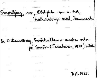 Bild på arkivkortet för arkivposten Smørbjerg