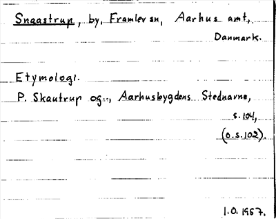 Bild på arkivkortet för arkivposten Snaastrup