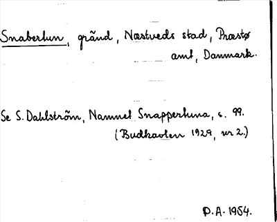 Bild på arkivkortet för arkivposten Snaberlun