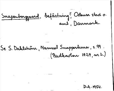 Bild på arkivkortet för arkivposten Snapenborggaard