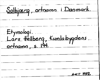 Bild på arkivkortet för arkivposten Solbjærg
