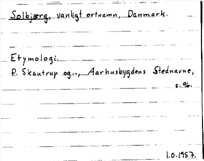 Bild på arkivkortet för arkivposten Solbjærg