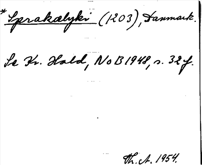 Bild på arkivkortet för arkivposten Sprakælyki
