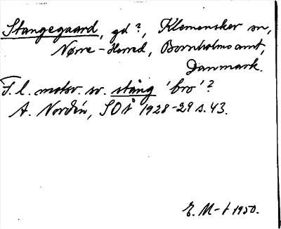 Bild på arkivkortet för arkivposten Stangegaard
