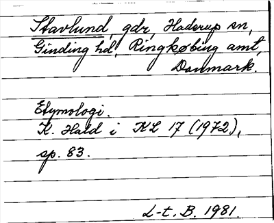 Bild på arkivkortet för arkivposten Stavlund