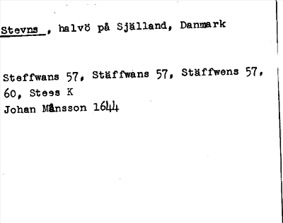 Bild på arkivkortet för arkivposten Stevns