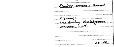 Bild på arkivkortet för arkivposten Studeby